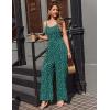 Ekouaer Jumpsuits for Women Sleeveless Spaghetti Strap Womens Jumpsuit One Piece Wide Leg Summer Romper With Pockets 2026(Green Floral)