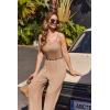 Ekouaer Jumpsuits for Women Sleeveless Spaghetti Strap Womens Jumpsuit One Piece Wide Leg Summer Romper With Pockets 2026(Khaki)