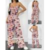 Ekouaer Jumpsuits for Women Sleeveless Spaghetti Strap Womens Jumpsuit One Piece Wide Leg Summer Romper With Pockets 2026(Orange White Flowers)