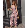 Ekouaer Jumpsuits for Women Sleeveless Spaghetti Strap Womens Jumpsuit One Piece Wide Leg Summer Romper With Pockets 2026(Orange White Flowers)