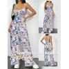 Ekouaer Jumpsuits for Women Sleeveless Spaghetti Strap Womens Jumpsuit One Piece Wide Leg Summer Romper With Pockets 2026(Purple Yellow Flower)