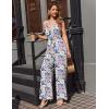 Ekouaer Jumpsuits for Women Sleeveless Spaghetti Strap Womens Jumpsuit One Piece Wide Leg Summer Romper With Pockets 2026(Purple Yellow Flower)