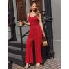 Ekouaer Jumpsuits for Women Sleeveless Spaghetti Strap Womens Jumpsuit One Piece Wide Leg Summer Romper With Pockets 2026(True Red)