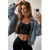 Ekouaer Long Sleeve Crop Tops for Women Scroop Neck Lightweight Basic Base Layer Thermal Undershirts Shirts(Black/White)