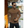 Ekouaer Men’s Mock Turtleneck Long Sleeve Turtle Neck Tops Lightweight Undershirt Thermal Sweater Shirts(Brown)