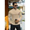 Ekouaer Men’s Mock Turtleneck Long Sleeve Turtle Neck Tops Lightweight Undershirt Thermal Sweater Shirts(Khaki)