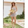 Ekouaer Rompers for Women Boho Floral Summer Romper Sleeveless Spaghetti Strap Smocked Loose Casual Shorts Jumpsuits(Apricot Flowers)