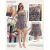Ekouaer Rompers for Women Boho Floral Summer Romper Sleeveless Spaghetti Strap Smocked Loose Casual Shorts Jumpsuits(Black Flowers)