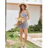 Ekouaer Rompers for Women Boho Floral Summer Romper Sleeveless Spaghetti Strap Smocked Loose Casual Shorts Jumpsuits(Multicolored Flowers)