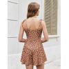 Ekouaer Rompers for Women Boho Floral Summer Romper Sleeveless Spaghetti Strap Smocked Loose Casual Shorts Jumpsuits(Red White)