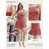 Ekouaer Rompers for Women Boho Floral Summer Romper Sleeveless Spaghetti Strap Smocked Loose Casual Shorts Jumpsuits(Red White Flowers)