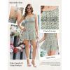 Ekouaer Rompers for Women Boho Floral Summer Romper Sleeveless Spaghetti Strap Smocked Loose Casual Shorts Jumpsuits(White Flowers)