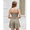 Ekouaer Rompers for Women Boho Floral Summer Romper Sleeveless Spaghetti Strap Smocked Loose Casual Shorts Jumpsuits(Yellow White)