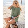 Ekouaer Rompers for Women Casual Ribbed Short Sleeve T-Shirt Tee Romper Summer Outfits with Pockets 2026(Armygreen)