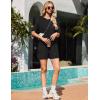 Ekouaer Rompers for Women Casual Ribbed Short Sleeve T-Shirt Tee Romper Summer Outfits with Pockets 2026(Black)