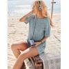 Ekouaer Rompers for Women Casual Ribbed Short Sleeve T-Shirt Tee Romper Summer Outfits with Pockets 2026(Blue)