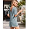 Ekouaer Rompers for Women Casual Ribbed Short Sleeve T-Shirt Tee Romper Summer Outfits with Pockets 2026(Blue)