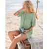 Ekouaer Rompers for Women Casual Ribbed Short Sleeve T-Shirt Tee Romper Summer Outfits with Pockets 2026(Celadon Green)
