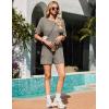 Ekouaer Rompers for Women Casual Ribbed Short Sleeve T-Shirt Tee Romper Summer Outfits with Pockets 2026(Coffeebrown)