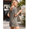 Ekouaer Rompers for Women Casual Ribbed Short Sleeve T-Shirt Tee Romper Summer Outfits with Pockets 2026(Coffeebrown)