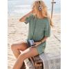 Ekouaer Rompers for Women Casual Ribbed Short Sleeve T-Shirt Tee Romper Summer Outfits with Pockets 2026(Green)
