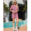 Ekouaer Rompers for Women Casual Ribbed Short Sleeve T-Shirt Tee Romper Summer Outfits with Pockets 2026(Hot Pink)