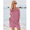 Ekouaer Rompers for Women Casual Ribbed Short Sleeve T-Shirt Tee Romper Summer Outfits with Pockets 2026(Hot Pink)