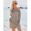 Ekouaer Rompers for Women Casual Ribbed Short Sleeve T-Shirt Tee Romper Summer Outfits with Pockets 2026(Khaki2)
