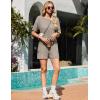 Ekouaer Rompers for Women Casual Ribbed Short Sleeve T-Shirt Tee Romper Summer Outfits with Pockets 2026(Khaki2)