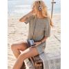 Ekouaer Rompers for Women Casual Ribbed Short Sleeve T-Shirt Tee Romper Summer Outfits with Pockets 2026(Khaki2)