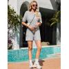 Ekouaer Rompers for Women Casual Ribbed Short Sleeve T-Shirt Tee Romper Summer Outfits with Pockets 2026(Light Gery)
