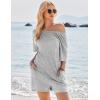 Ekouaer Rompers for Women Casual Ribbed Short Sleeve T-Shirt Tee Romper Summer Outfits with Pockets 2026(Light Gery)