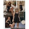 Ekouaer Rompers for Women Summer Romper Sleeveless Scoop Neck Short Jumpsuits for Women Beach Jumpsuit with Pockets 2026(Black)