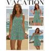 Ekouaer Rompers for Women Summer Romper Sleeveless Scoop Neck Short Jumpsuits for Women Beach Jumpsuit with Pockets 2026(Green White Floral)
