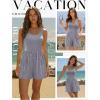 Ekouaer Rompers for Women Summer Romper Sleeveless Scoop Neck Short Jumpsuits for Women Beach Jumpsuit with Pockets 2026(Grey)