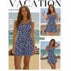Ekouaer Rompers for Women Summer Romper Sleeveless Scoop Neck Short Jumpsuits for Women Beach Jumpsuit with Pockets 2026(Navy Blue Floral)