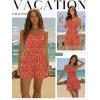 Ekouaer Rompers for Women Summer Romper Sleeveless Scoop Neck Short Jumpsuits for Women Beach Jumpsuit with Pockets 2026(Red Floral)