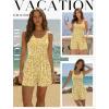 Ekouaer Rompers for Women Summer Romper Sleeveless Scoop Neck Short Jumpsuits for Women Beach Jumpsuit with Pockets 2026(Yellow White Floral)