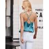 Ekouaer Satin Cowl Neck Tank Top Women Camisole Silky Loose Sleeveless Basic Blouse Ladies Satin Tank Shirt(Blue Green)