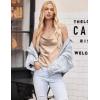 Ekouaer Satin Cowl Neck Tank Top Women Camisole Silky Loose Sleeveless Basic Blouse Ladies Satin Tank Shirt(Champagne)