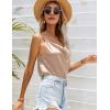 Ekouaer Satin Cowl Neck Tank Top Women Camisole Silky Loose Sleeveless Basic Blouse Ladies Satin Tank Shirt(Champagne)