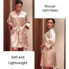 Ekouaer Silky Robes for Women Satin Knee Length Bride Bridesmaid Wedding Party Bathrobe Lightweight Sleepwear with Pockets(Champagne)