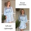 Ekouaer Silky Robes for Women Satin Knee Length Bride Bridesmaid Wedding Party Bathrobe Lightweight Sleepwear with Pockets(Light Blue)