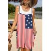 Ekouaer Summer Rompers for Women Floral Beach Sleeveless Shorts Overalls Boho Outfits 2026 Jumpsuit With Pockets(Flag)
