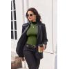 Ekouaer Turtleneck Shirt Women Long Sleeve Mock Neck Slim Fit Tops Thermal Base Layer Soft Lightweight Stretch Undershirts(Army Green)