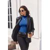 Ekouaer Turtleneck Shirt Women Long Sleeve Mock Neck Slim Fit Tops Thermal Base Layer Soft Lightweight Stretch Undershirts(Bright Blue)
