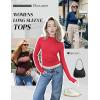 Ekouaer Turtleneck Shirt Women Long Sleeve Mock Neck Slim Fit Tops Thermal Base Layer Soft Lightweight Stretch Undershirts(Bright Blue)