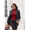 Ekouaer Turtleneck Shirt Women Long Sleeve Mock Neck Slim Fit Tops Thermal Base Layer Soft Lightweight Stretch Undershirts(Dark Red)