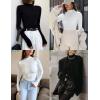 Ekouaer Turtleneck Shirt Women Long Sleeve Mock Neck Slim Fit Tops Thermal Base Layer Soft Lightweight Stretch Undershirts(Light Gray)