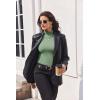 Ekouaer Turtleneck Shirt Women Long Sleeve Mock Neck Slim Fit Tops Thermal Base Layer Soft Lightweight Stretch Undershirts(Light Green)
